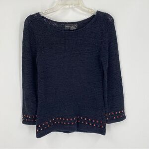 August Silk Women’s Round Neck Black Knit Sweater size S